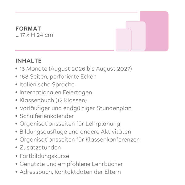 Wochenplaner für Lehrkräfte 2026/2027 für 13 Monate - Eclectic Blue