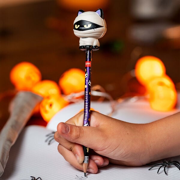 Lápiz Antiestrés de Halloween Mummy Cat «Nine Lives Later» - Squeezies