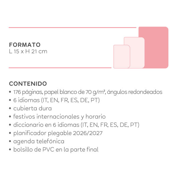 Agenda Semanal 2026/2027 16 Meses - Flowers - Con Espiral - Large