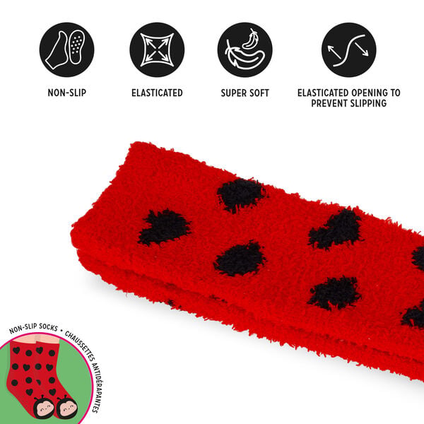 Non-Slip Ladybug Socks for Adults - It's a Match!