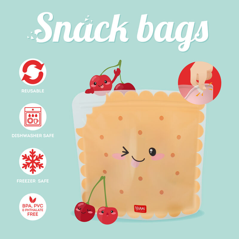 Set de 3 Bolsas para Alimentos - Snack Bags, , zoo