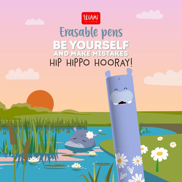 Penna Cancellabile Hippo "Hip Hippo Hooray!" - Erasable Pen