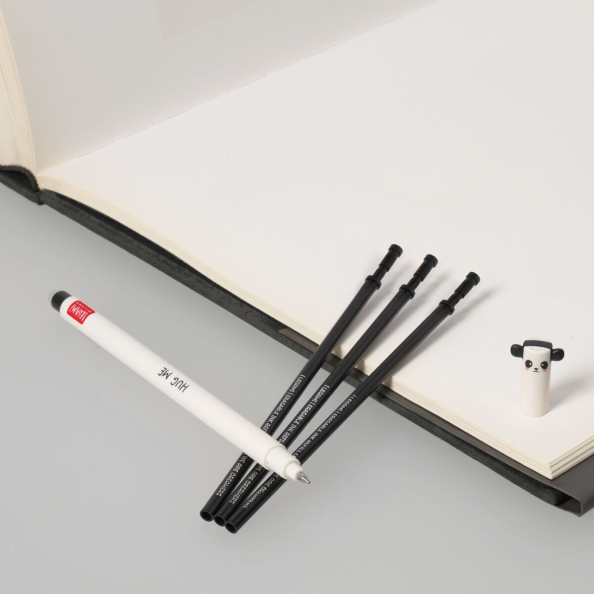 Set Löschbarer Stift Panda mit schwarzer Ersatzmine, , zoo