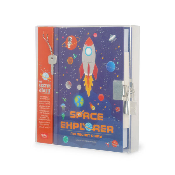 Secret Diary with Padlock and Illustrated Hard Cover - Space - My Secret Diary