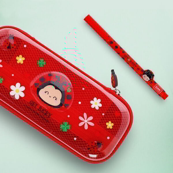 Ladybug Rigid Transparent Pencil Case - WonderWow