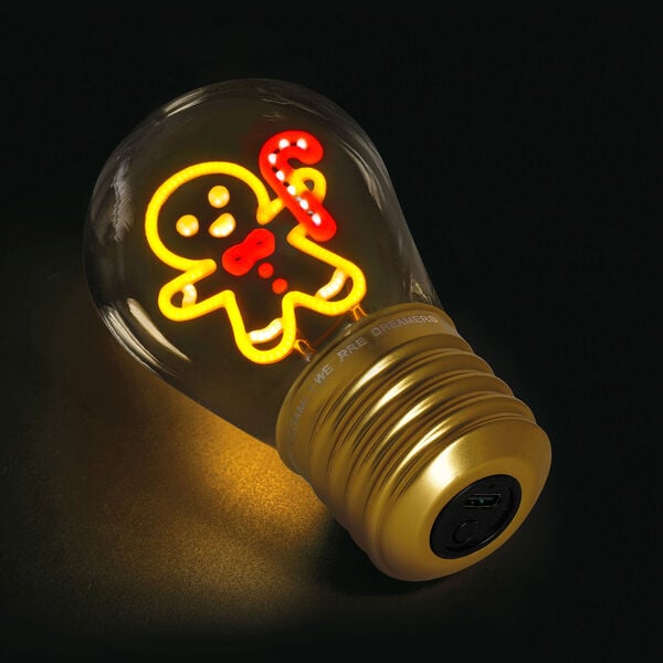 Lampada da Tavolo di Natale a Lampadina Gingerbread - Bulb Fiction