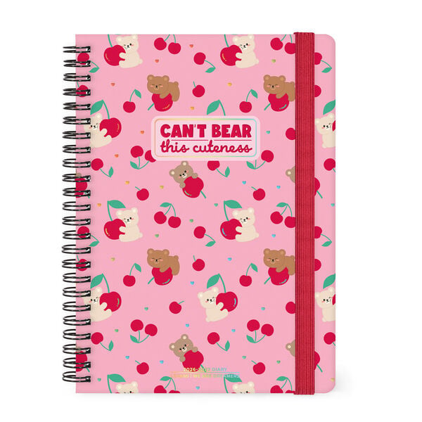 Agenda Semanal 2026/2027 16 Meses - Teddy Bear Pink - Con Espiral - Large