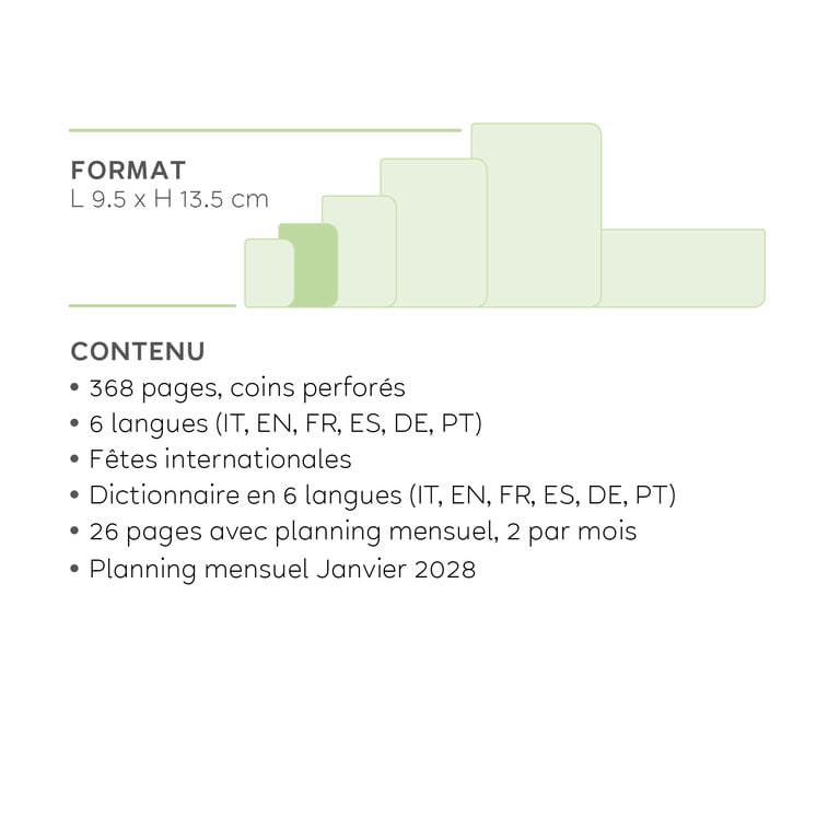 Agenda 12 Mois Journalier Small 2027 - Black Suit