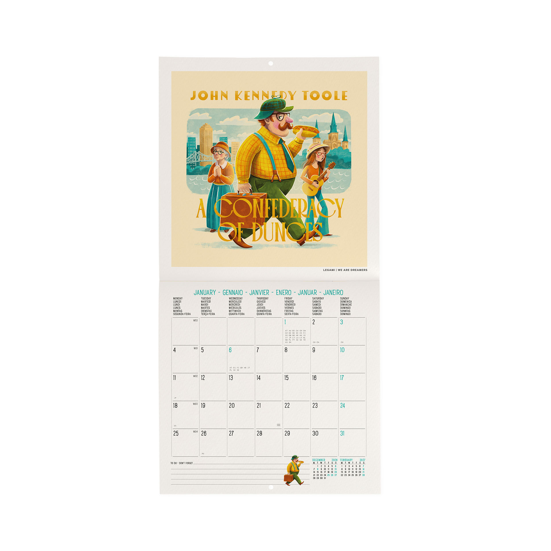 Calendario de Pared 2027 - 18 x 18 cm - Book Lover's