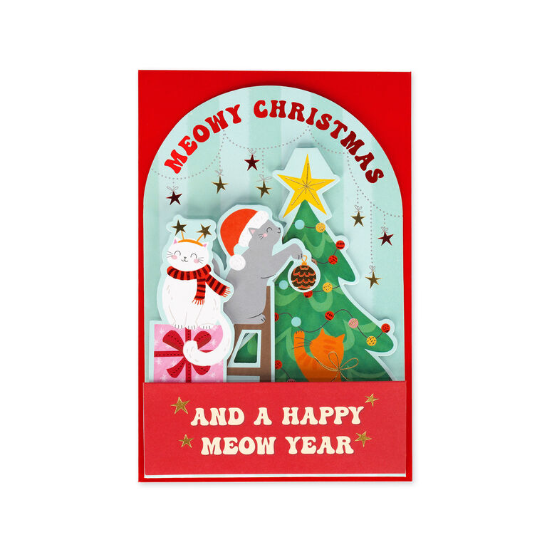 Pop-up-Weihnachtskarte Xmas Kitty - Pop-Up Greeting Card