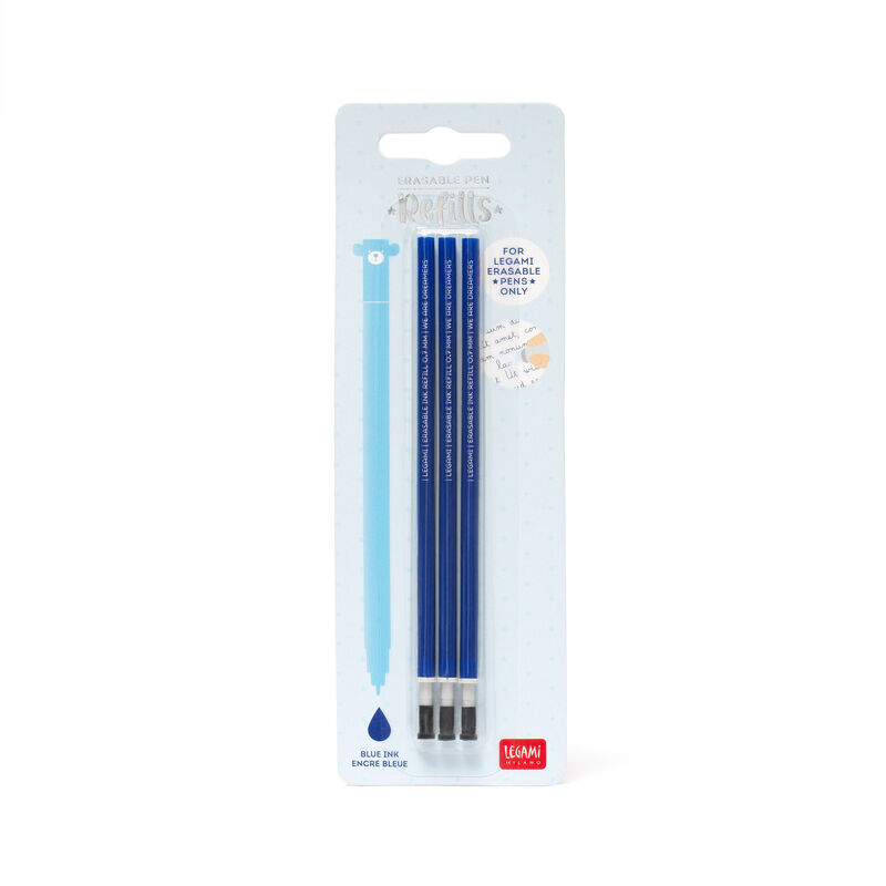 Stylo à encre gel effaçable Legami - Erasable Pen - Bleu - Pointe moyenne  0,7 mm