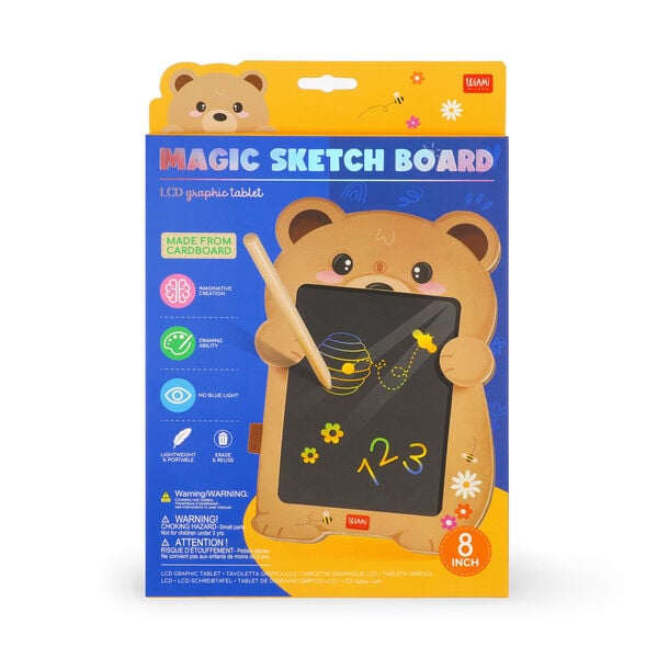 Teddy Bear Portable LCD Drawing Board in Cardboard - Magic Sketch Board Teddy Bear Portable LCD Drawing Board in Cardboard - Magic Sketch Board