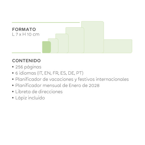 Agenda de 12 Meses con 2 Días por Página  Mini 2027 - Botanic Garden