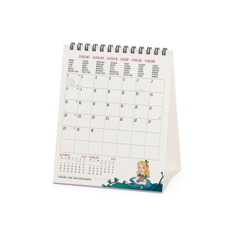 Desk Calendar 2024 - 12 x 14.5 Cm ALICE IN WONDERLAND 
