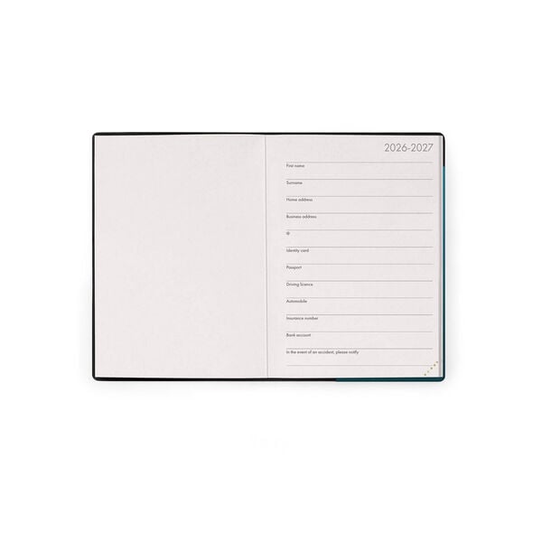 Agenda Semanal 2026/2027 16 Meses - Deep Teal - Small Con Libreta