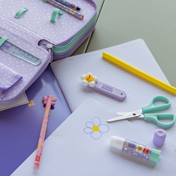 Pencil Case with Three Compartments - 3, 2, 1... Triple Fun - Daisy Pencil Case with Three Compartments - 3, 2, 1... Triple Fun - Daisy