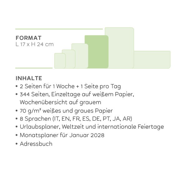 Terminplaner für 12 Monate Wochen und Tagesübersicht Large 2027 - Eclectic Blue