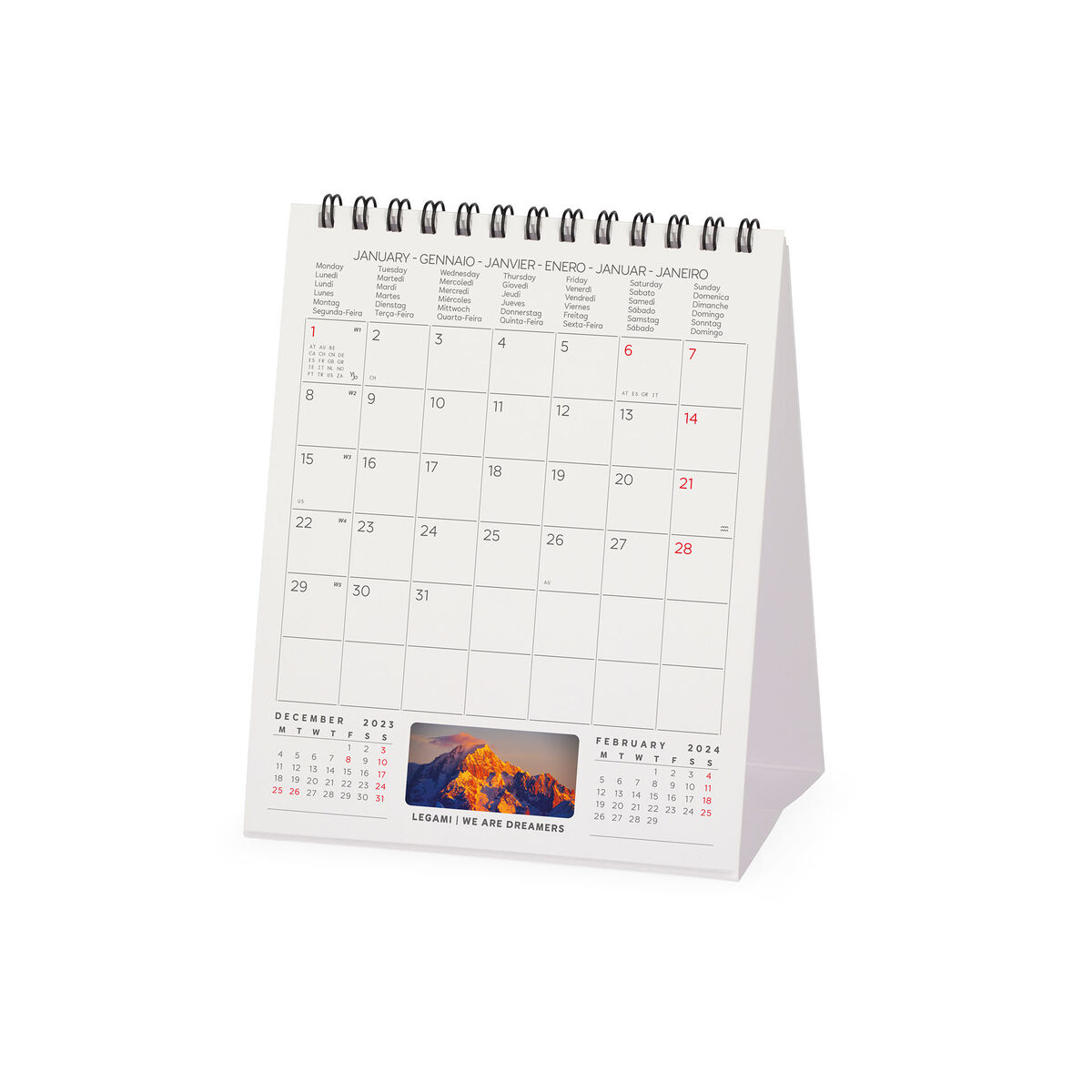 Calendario 2024, da tavolo, 12 x 14, 5 cm MOUNTAINS - Legami - Cartoleria e  scuola