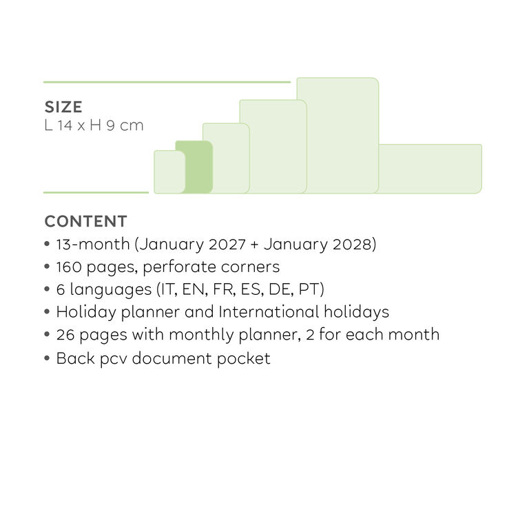 13-Month Small Horizontal Weekly Diary 2027 - Cosmic Lilac