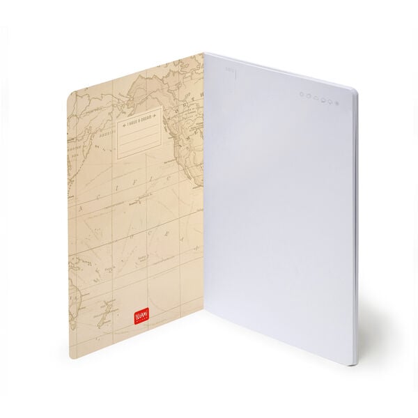 A5 Blank Notebook with Illustrated Soft Cover - Travel Map A5 Blank Notebook with Illustrated Soft Cover - Travel Map