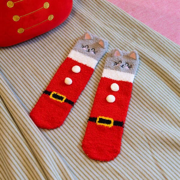 Calzini Antiscivolo di Natale Adulto Kitty Santa - It's a Match!