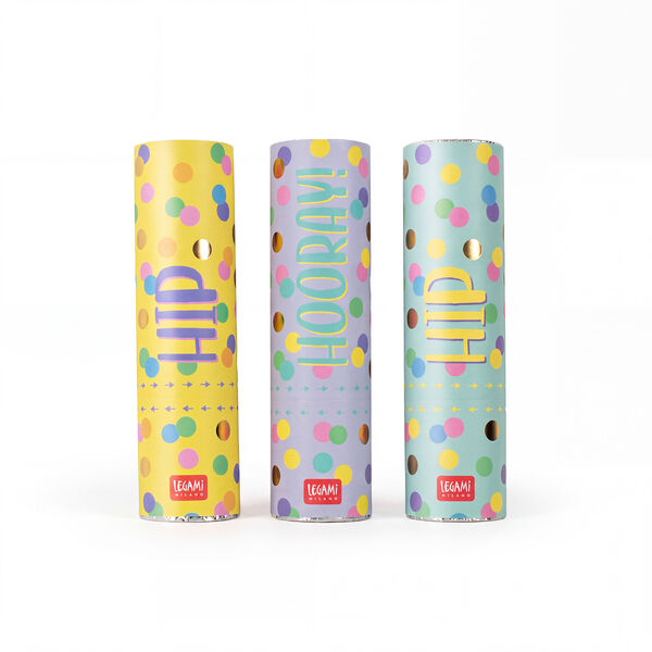 Set of Three Mini Confetti Poppers - Party Poppers Set of Three Mini Confetti Poppers - Party Poppers