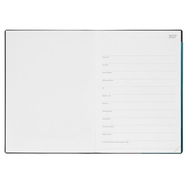 Agenda 12 Mesi Settimanale Maxi 2027 - Deep Teal