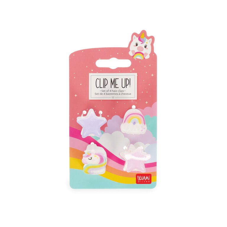 Set di 4 Mini Mollette per Capelli Unicorn - Clip me up!