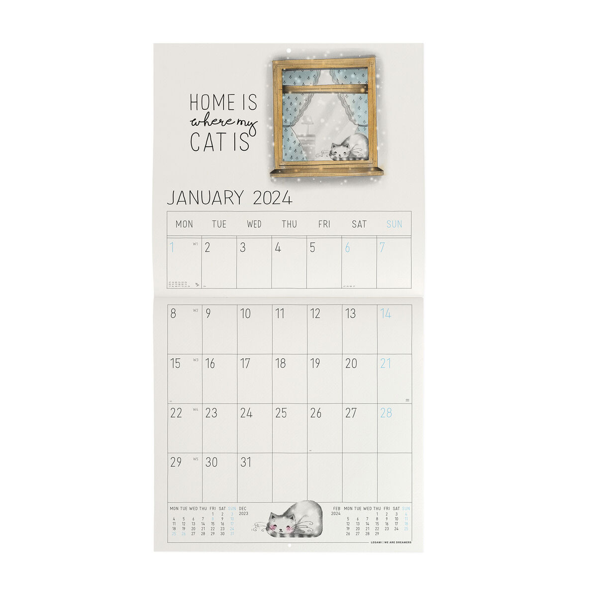 Wall Calendar 2024 - 30 x 29 Cm, , zoo