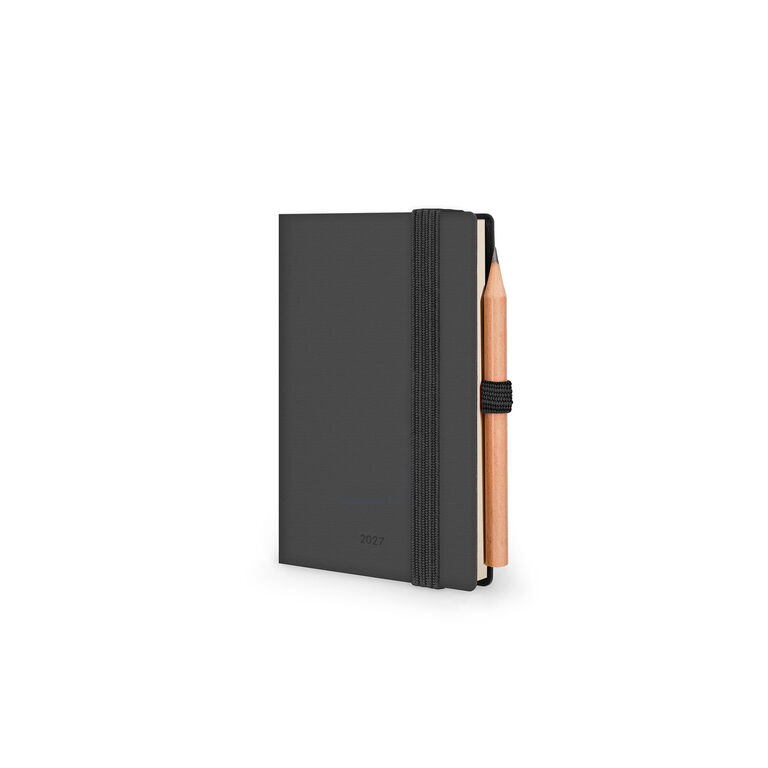 Terminplaner für 12 Monate - 2 Tage pro Seite Mini 2027 - Black Suit