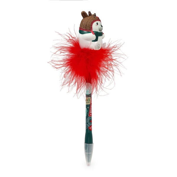 Penna Gel di Natale con Polar Bear Reindeer Luminoso - Writing is Magic
