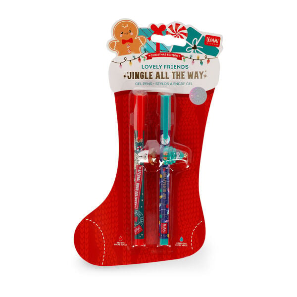 Set di 2 Penne Gel con Animaletto Decorativo - Jingle All the Way