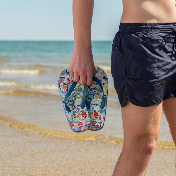 Size 44/45 Regular Travel Stickers Flip Flops