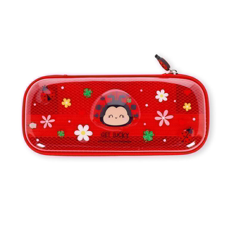 Ladybug Rigid Transparent Pencil Case - WonderWow
