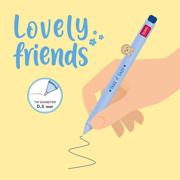 Penna Gel con Animaletto Decorativo Sloth "Take it easy" - Lovely Friends Penna Gel con Animaletto Decorativo Sloth "Take it easy" - Lovely Friends