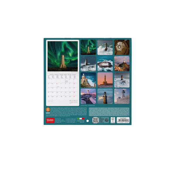 Calendario da Parete 2027 - 18 x 18 cm - Lightouses of the World