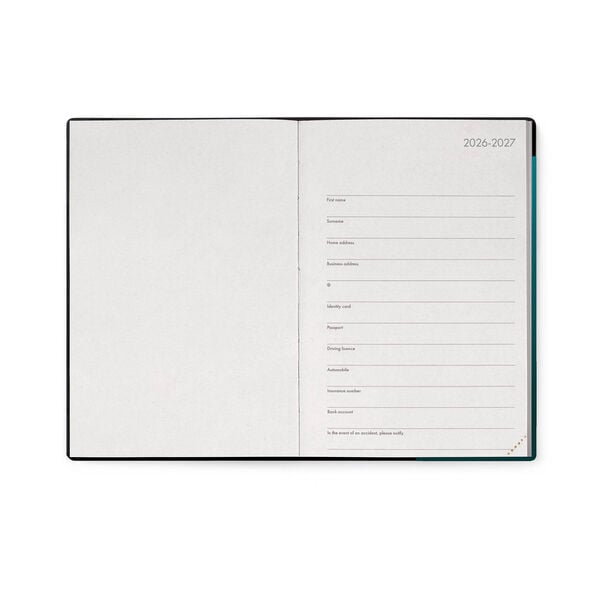 Agenda Semanal 2026/2027 16 Meses - Deep Teal - Medium