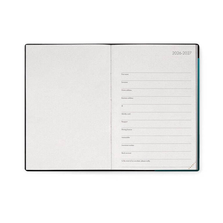 16-Month Medium Weekly Diary for 2026/2027 - Deep Teal