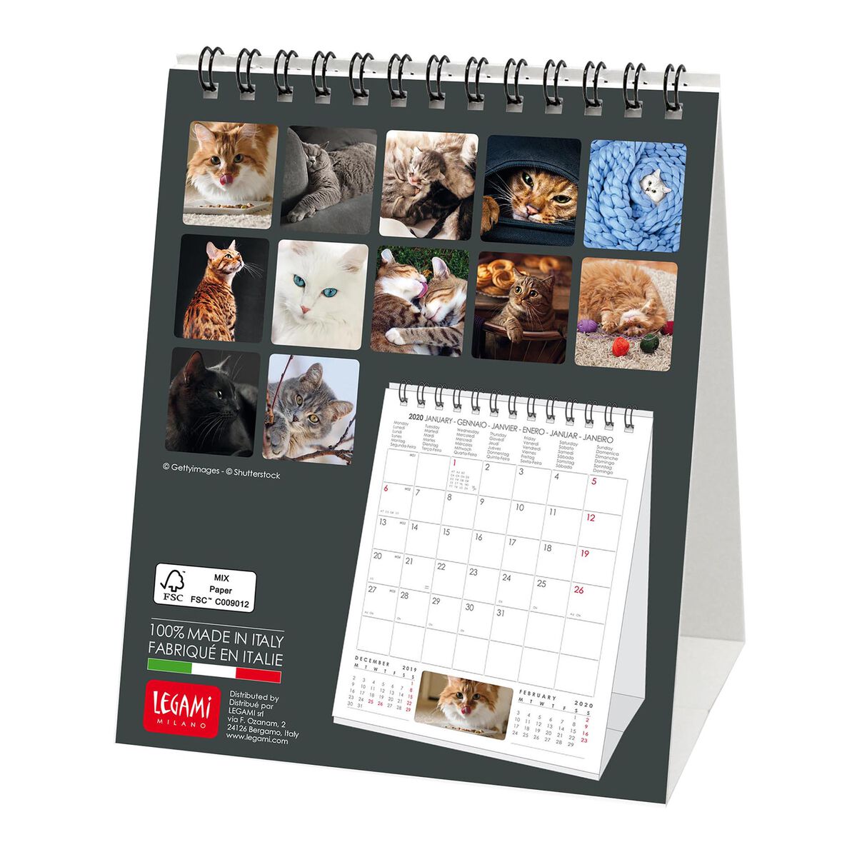 Calendario da Parete 2020 - 12X14.5 Cm, , zoo
