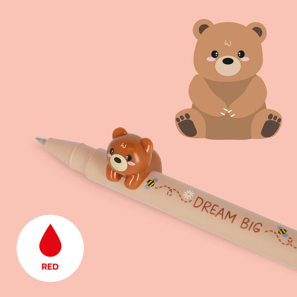 Gel Pen with "Dream Big" Teddy Bear Animal Decoration - Lovely Friends