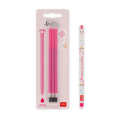 Set Löschbarer Stift Unicorn mit rosa Ersatzmine