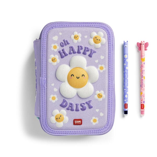 Pencil Case with Three Compartments - 3, 2, 1... Triple Fun - Daisy Pencil Case with Three Compartments - 3, 2, 1... Triple Fun - Daisy