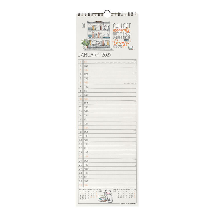 Calendario da Parete 2027 - 16 x 49 cm - Sketchy Cats Calendario da Parete 2027 - 16 x 49 cm - Sketchy Cats