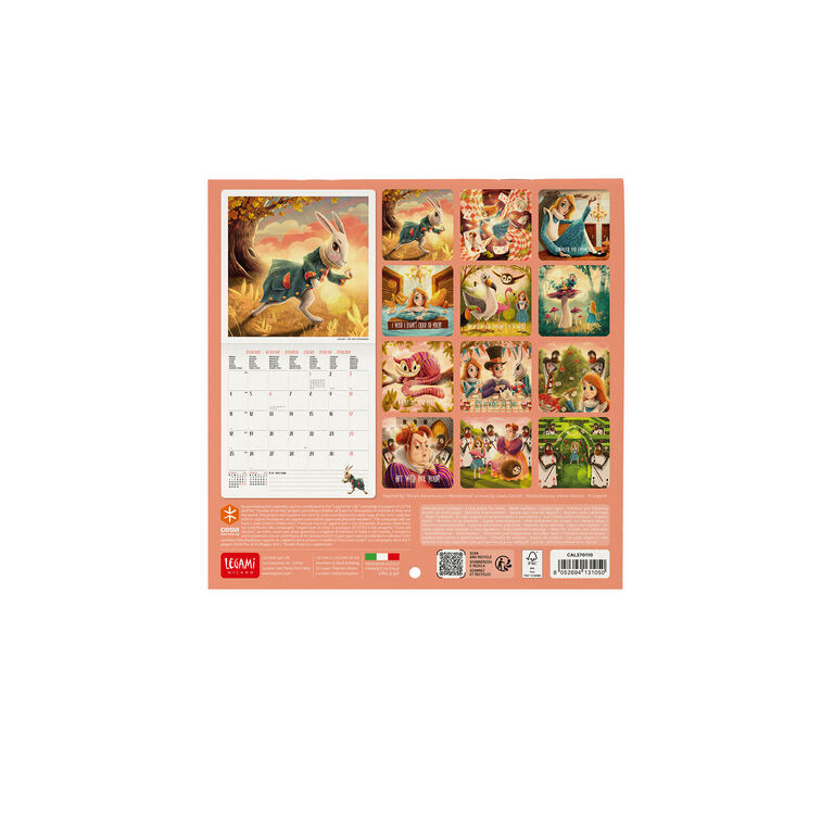 Calendario da Parete 2027 - 18 x 18 cm - Alice in Wonderland Calendario da Parete 2027 - 18 x 18 cm - Alice in Wonderland