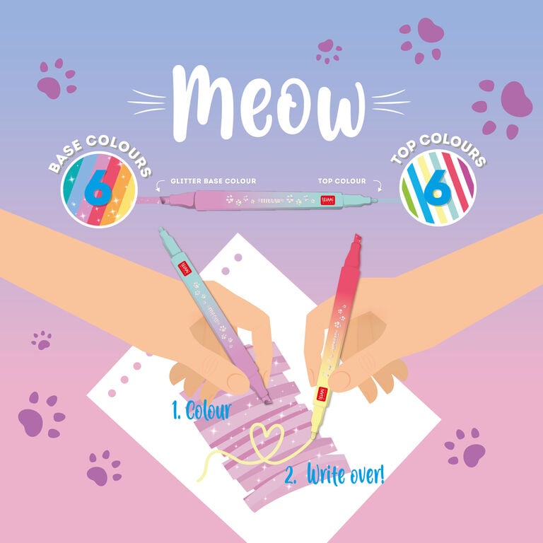 Set of 6 Dual-Tip Layering Markers - Meow