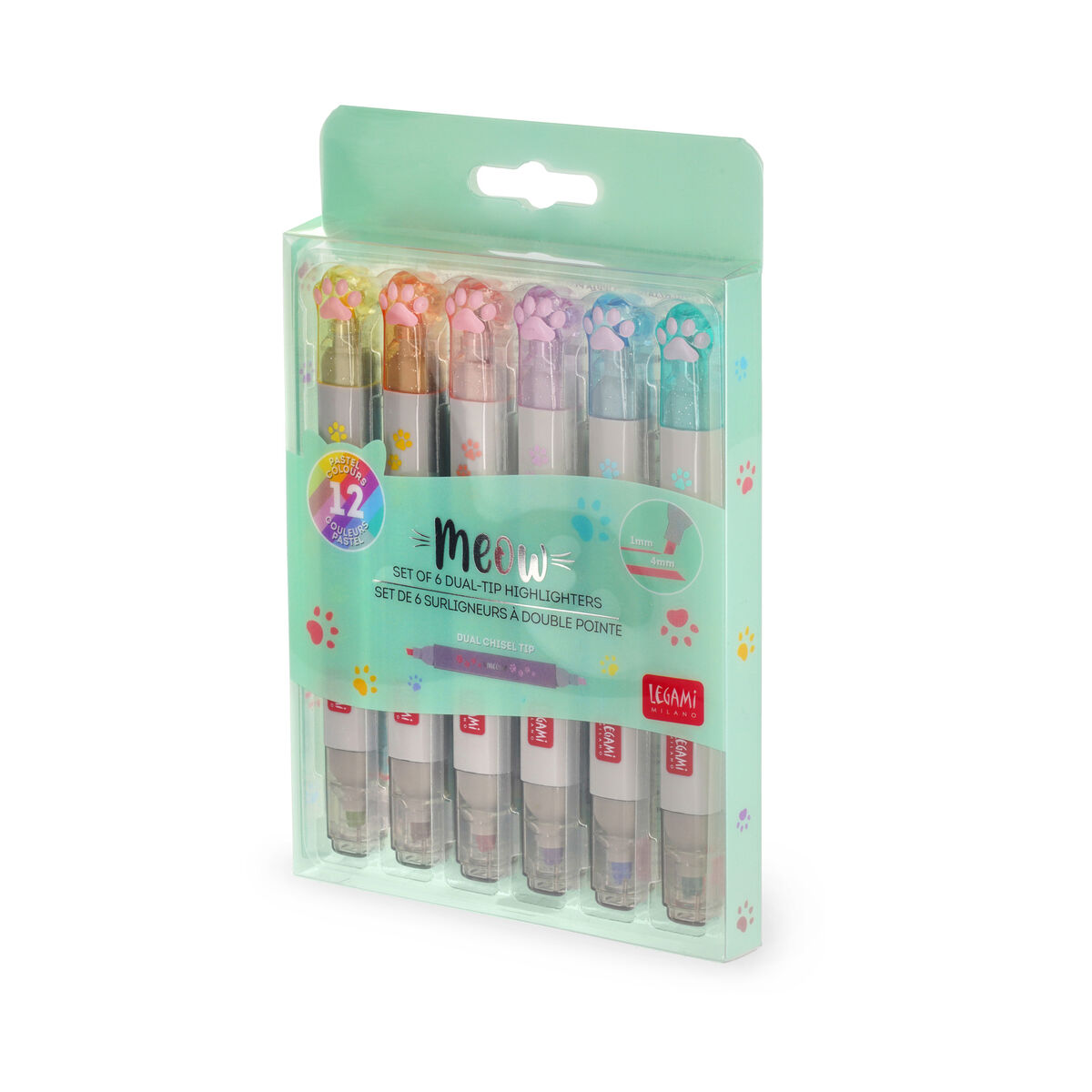 Set of 6 Pastel Highlighters, , zoo