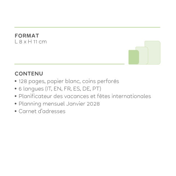 Agenda 12 Mois Semainier Photographique Mini 2027 - Teddy Bear White