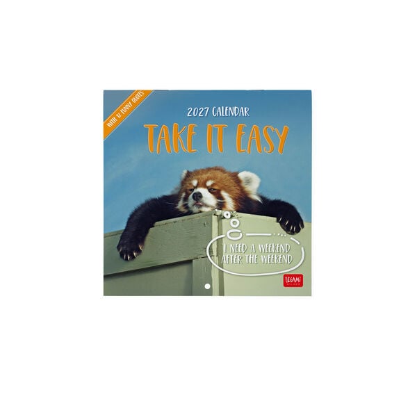 Calendario da Parete 2027 - 18 x 18 cm - Take It Easy