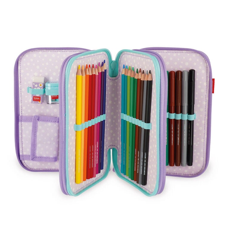 Astuccio 3 Scomparti - Daisy + 2 Penne Cancellabili Astuccio 3 Scomparti - Daisy + 2 Penne Cancellabili