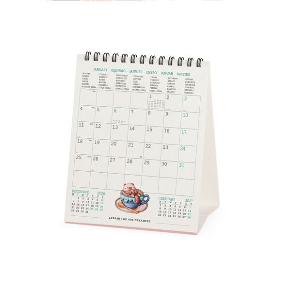 Calendario da Tavolo 2027 - 12 x 14,5 cm - Cutie Foodie
